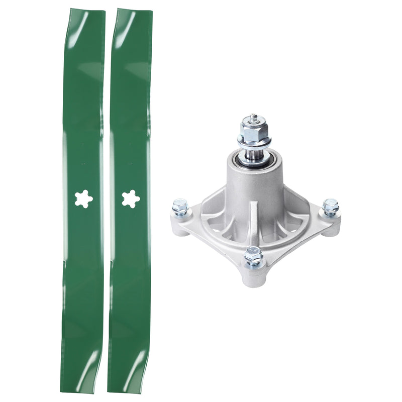  UDC Parts Mower Kit / Spindle 532174356 + 2 Pack Blades 134149 / Fits Husqvarna EZ17 EZ21 LTH1542 RZ4219 RZ4619 RZ4620 RZ5422 RZ5424 YTH130 Z142 Z4218 Z4219 Z4824 Z5426