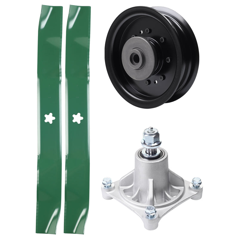 Products -  UDC Parts Mower Kit / Pulley 532196104 + Spindle 532174356 + 2 Pack Blades 134149 / Fits Husqvarna RZ4619 RZ4620 RZ5422 RZ5424