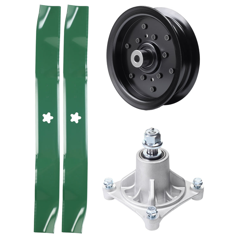 Products -  UDC Parts Mower Kit / Pulley 532196106 + Spindle 532174356 + 2 Pack Blades 134149 / Fits Poulan Pro PP42SZ