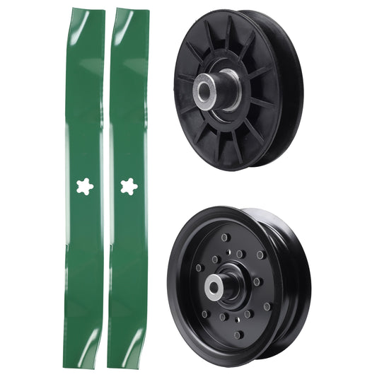 test -  UDC Parts Mower Kit / Pulley 532194326 + Pulley 532196106 + 2 Pack Blades 134149 / Fits RedMax YT1842