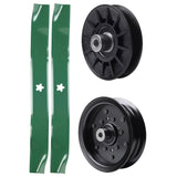 test -  UDC Parts Mower Kit / Pulley 532194326 + Pulley 532196106 + 2 Pack Blades 134149 / Fits RedMax YT1842