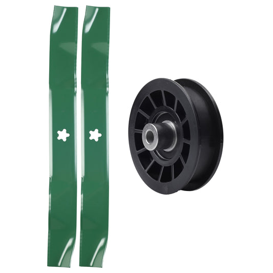 test -  UDC Parts Mower Kit / Pulley 532194327 + 2 Pack Blades 134149 / Fits Poulan C20H42YT PO175A42LT XT195H42LT