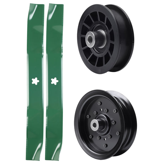 test -  UDC Parts Mower Kit / Pulley 532196106 + Pulley 532194327 + 2 Pack Blades 134149 / Fits Poulan C20H42YT PO175A42LT XT195H42LT