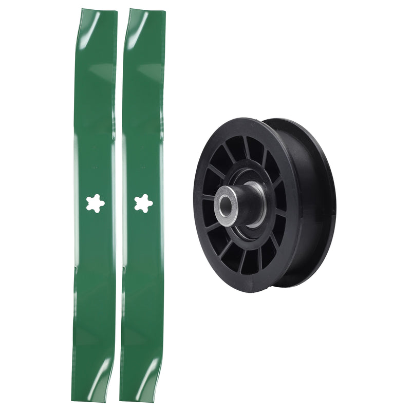  UDC Parts Mower Kit / Pulley 532194327 + 2 Pack Blades 134149 / Fits Statesman SO20H42YT