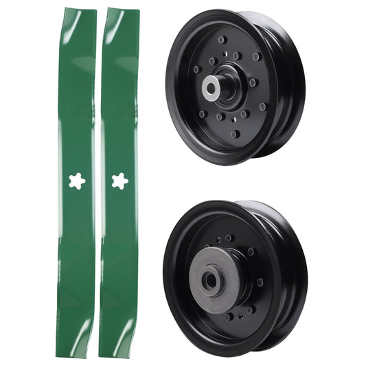 test -  UDC Parts Mower Kit / Pulley 532196106 + Pulley 532196104 + 2 Pack Blades 134149 / Fits Husqvarna RZ4619 RZ4620 RZ5422 RZ5424