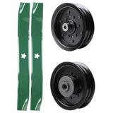 test -  UDC Parts Mower Kit / Pulley 532196106 + Pulley 532196104 + 2 Pack Blades 134149 / Fits Husqvarna RZ4619 RZ4620 RZ5422 RZ5424