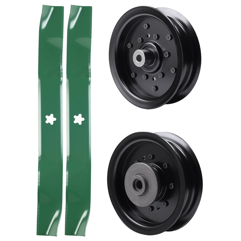 test -  UDC Parts Mower Kit / Pulley 532196106 + Pulley 532196104 + 2 Pack Blades 134149 / Fits Husqvarna RZ4619 RZ4620 RZ5422 RZ5424