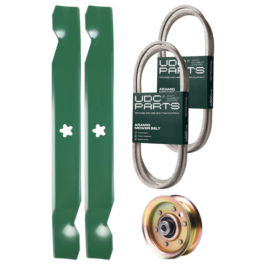 Products -  UDC Parts Mower Kit / Belt 138255 + Belt 140294 + Pulley 173437 + 2 Pack Blades 138497 / Fits Jonsered LT2115