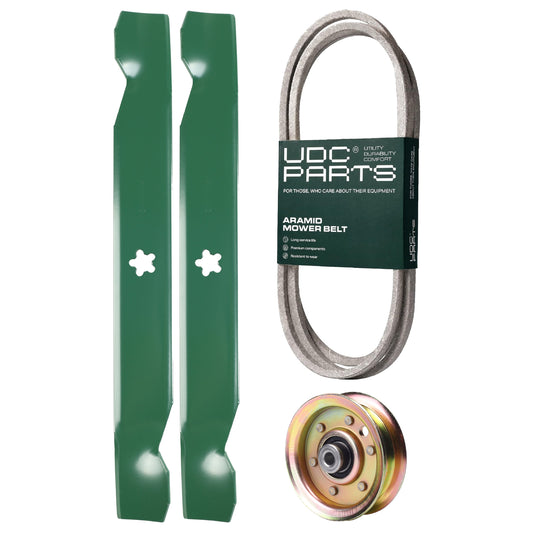 Products -  UDC Parts Mower Kit / Belt 138255 + Pulley 173437 + 2 Pack Blades 138497 / Fits Poulan PXT12538