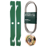 Products -  UDC Parts Mower Kit / Belt 144959 + Pulley 173437 + 2 Pack Blades 138497 / Fits Poulan PXT12538