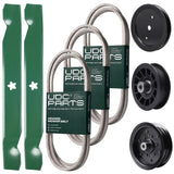 Products -  UDC Parts Mower Kit / Belt 138255 + Belt 140218 + Belt 197253 + Pulley 195945 + Pulley 532196106 + Pulley 532194327 + 2 Pack Blades 138497 / Fits Jonsered LT2217A