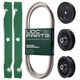 Products -  UDC Parts Mower Kit / Belt 138255 + Pulley 195945 + Pulley 532194326 + Pulley 532194327 + 2 Pack Blades 138497 / Fits Jonsered LT2216 LT2217A