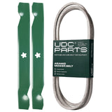  UDC Parts Mower Kit / Belt 140294 + 2 Pack Blades 138497 / Fits Jonsered LT2113A LT2114A LT2115 LT2115A