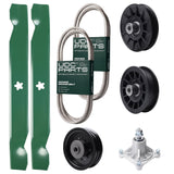 Wholesale Lawn Mower Parts -  UDC Parts Mower Kit / Belt 138255 + Belt 194346 + Pulley 532194326 + Pulley 532194327 + Pulley 532196104 + Spindle 532174356 + 2 Pack Blades 138497 / Fits Husqvarna LT1597