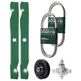 Products -  UDC Parts Mower Kit / Belt 138255 + Belt 194346 + Pulley 532194326 + Spindle 532174356 + 2 Pack Blades 138497 / Fits Husqvarna LT1597