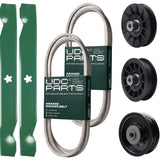 Wholesale Lawn Mower Parts -  UDC Parts Mower Kit / Belt 138255 + Belt 194346 + Pulley 532194326 + Pulley 532194327 + Pulley 532196104 + 2 Pack Blades 138497 / Fits Husqvarna LT1597