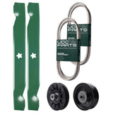 Products -  UDC Parts Mower Kit / Belt 138255 + Belt 194346 + Pulley 532194326 + Pulley 532196104 + 2 Pack Blades 138497 / Fits Husqvarna LT1597