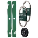 UDC Parts Mower Kit / Belt 130969 + Belt 138255 + Pulley 532194327 + 2 Pack Blades 138497 / Fits Husqvarna LTH151