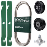 Products -  UDC Parts Mower Kit / Belt 138255 + Pulley 532194327 + Pulley 532196104 + Spindle 532174356 + 2 Pack Blades 138497 / Fits Husqvarna LT1597