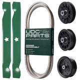 Products -  UDC Parts Mower Kit / Belt 140218 + Pulley 532194326 + Pulley 532196106 + Pulley 532194327 + 2 Pack Blades 138497 / Fits Jonsered LT2216A2 LT2217A