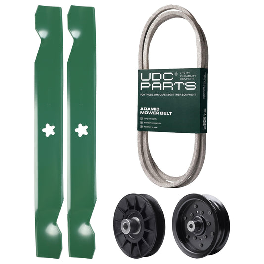 Products -  UDC Parts Mower Kit / Belt 138255 + Pulley 532194326 + Pulley 532196106 + 2 Pack Blades 138497 / Fits Jonsered LT2216 LT2217A