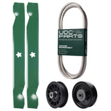 Products -  UDC Parts Mower Kit / Belt 130969 + Pulley 532194327 + Pulley 532196104 + 2 Pack Blades 138497 / Fits Husqvarna YTH22V42LS