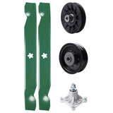 Products -  UDC Parts Mower Kit / Pulley 532194326 + Pulley 532196104 + Spindle 532174356 + 2 Pack Blades 138497 / Fits Husqvarna LT1597