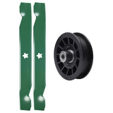 test -  UDC Parts Mower Kit / Pulley 532194327 + 2 Pack Blades 138497 / Fits Poulan Pro PB10538LT