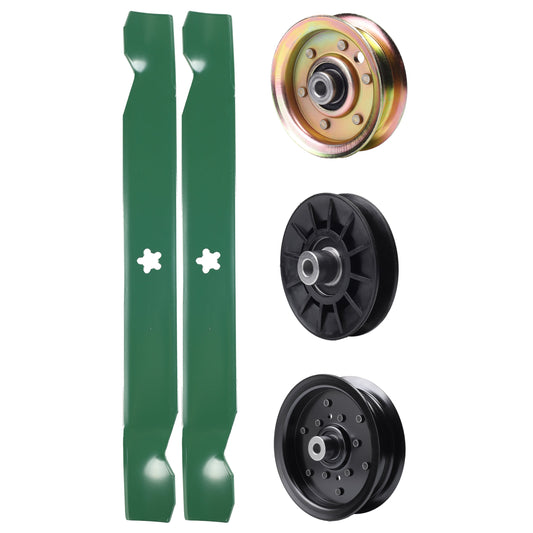 test -  UDC Parts Mower Kit / Pulley 532194326 + Pulley 532196106 + Pulley 173437 + 2 Pack Blades 138971 / Fits Husqvarna YTH2042 XP