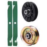 test -  UDC Parts Mower Kit / Pulley 532194326 + Pulley 173437 + 2 Pack Blades 138971 / Fits Husqvarna YTH2042 XP