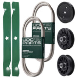 Wholesale Lawn Mower Parts -  UDC Parts Mower Kit / Belt 130969 + Belt 140218 + Pulley 195945 + Pulley 532194326 + Pulley 532194327 + 2 Pack Blades 138971 / Fits Jonsered LT2216A2 LT2217A