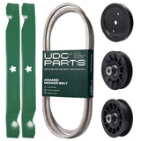  UDC Parts Mower Kit / Belt 140218 + Pulley 195945 + Pulley 532194326 + Pulley 532194327 + 2 Pack Blades 138971 / Fits Statesman SO20H42YT