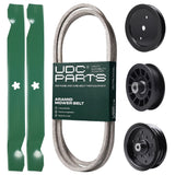 Products -  UDC Parts Mower Kit / Belt 144959 + Pulley 195945 + Pulley 532196106 + Pulley 532194327 + 2 Pack Blades 138971 / Fits Husqvarna LTH171