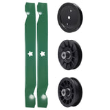 test -  UDC Parts Mower Kit / Pulley 195945 + Pulley 532194326 + Pulley 532194327 + 2 Pack Blades 138971 / Fits Poulan Pro PB145G42 PB15542LT PB175A42LT PB175A46 PB175G42 PB185A42 PB195A46LT PB195H42LT