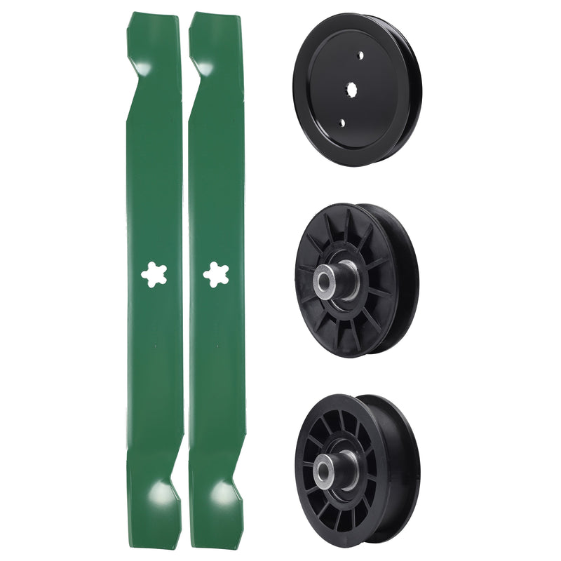 test -  UDC Parts Mower Kit / Pulley 195945 + Pulley 532194326 + Pulley 532194327 + 2 Pack Blades 138971 / Fits Poulan C20H42YT PO175A42LT XT195H42LT
