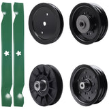  UDC Parts Mower Kit / Pulley 195945 + Pulley 532194326 + Pulley 532196104 + Pulley 532196106 + 2 Pack Blades 138971 / Fits Husqvarna YTH23V42