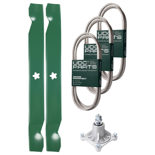 Products -  UDC Parts Mower Kit / Belt 532194346 + Belt 138255 + Belt 197253 + Pulley 532194326 + 2 Pack Blades 138971 / Fits Husqvarna LT152