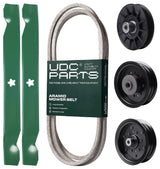 Products -  UDC Parts Mower Kit / Belt 130969 + Pulley 532194326 + Pulley 532196104 + Pulley 532196106 + 2 Pack Blades 138971 / Fits Husqvarna YTH23V42