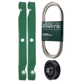 Products -  UDC Parts Mower Kit / Belt 197253 + Pulley 532194327 + 2 Pack Blades 138971 / Fits Statesman SO20H42YT