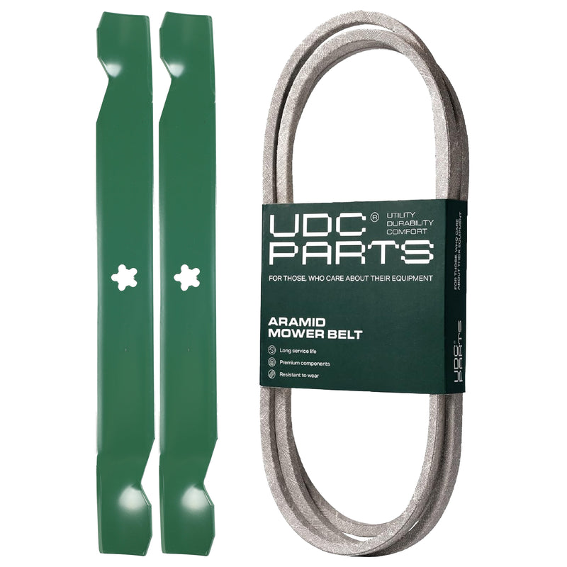 Bulk Lawn Mower Blades -  UDC Parts Mower Kit / Belt 174368 + 2 Pack Blades 138971 / Fits Jonsered LT2122A2