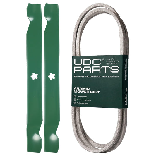 Products -  UDC Parts Mower Kit / Belt 130969 + 2 Pack Blades 138971 / Fits Central Park CP12542A CP1442A CP1842A CP1842B CP1842C