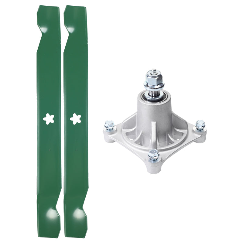  UDC Parts Mower Kit / Spindle 532174356 + 2 Pack Blades 138971 / Fits Jonsered LT2122A2