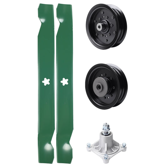 Products -  UDC Parts Mower Kit / Pulley 532196106 + Pulley 532196104 + Spindle 532174356 + 2 Pack Blades 138971 / Fits Husqvarna RZ4619 RZ4620 RZ5422 RZ5424