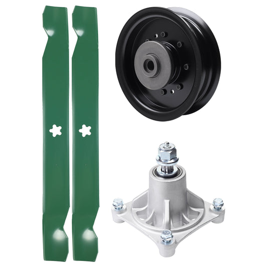 Products -  UDC Parts Mower Kit / Pulley 532196104 + Spindle 532174356 + 2 Pack Blades 138971 / Fits Husqvarna RZ4619 RZ4620 RZ5422 RZ5424