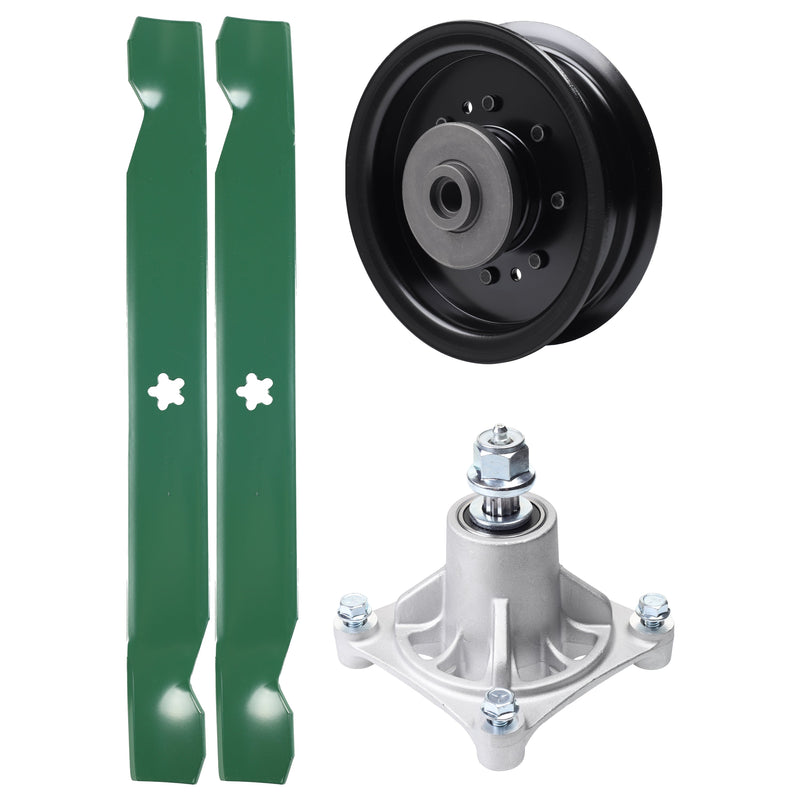 Products -  UDC Parts Mower Kit / Pulley 532196104 + Spindle 532174356 + 2 Pack Blades 138971 / Fits Husqvarna RZ4619 RZ4620 RZ5422 RZ5424