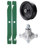 Products -  UDC Parts Mower Kit / Pulley 532196106 + Spindle 532174356 + 2 Pack Blades 138971 / Fits Poulan Pro PP42SZ
