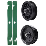 test -  UDC Parts Mower Kit / Pulley 532196106 + Pulley 532194327 + 2 Pack Blades 138971 / Fits Poulan C20H42YT PO175A42LT XT195H42LT