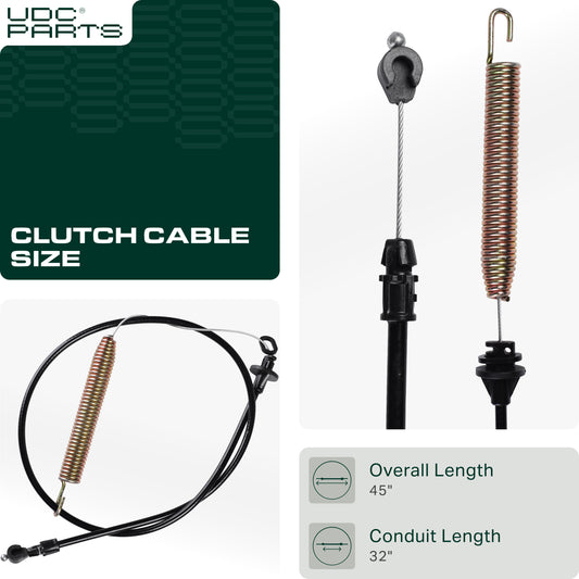 Clutch Cable -  UDC Parts 175067 Deck Clutch Cable for 42 inch Craftsman AYP Husqvarna Ryobi 169676 532169676 532175067 21547184 Lawn Tractors