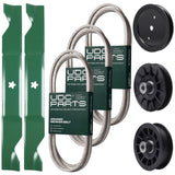 Products -  UDC Parts Mower Kit / Belt 130969 + Belt 140218 + Belt 405143 + Pulley 195945 + Pulley 532194326 + Pulley 532194327 + 2 Pack Blades 405380 / Fits Poulan Pro PB22H46YT
