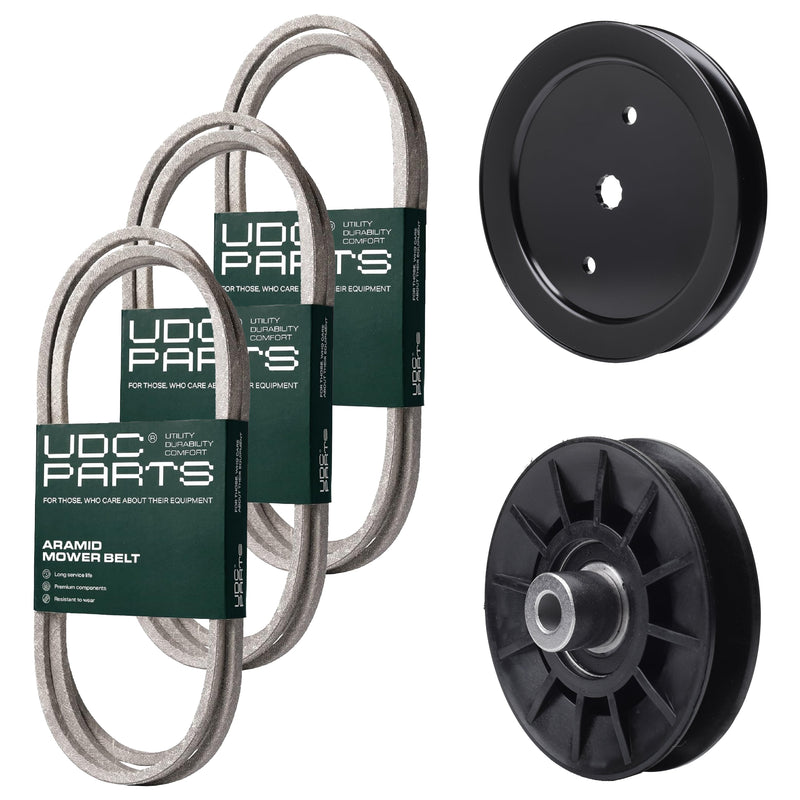  UDC Parts Mower Kit / Belt 194346 + Belt 138255 + Belt 197253 + Pulley 195945 + Pulley 532194326 / Fits Jonsered LT2216